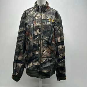 Mossy Oak Under Armor Jacket Coat Camouflage Camo Leaf Tree Green Women's Large